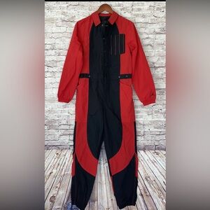 Jordan Red and Black Colorblock Jumpsuit